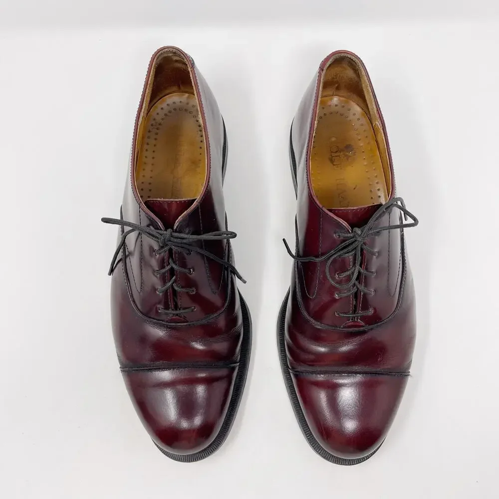 Cole Haan Mens 9.5 Brown Leather Lace Up Oxford Dress Shoes Leather Sole Almond